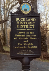 Buckland Historic District sign