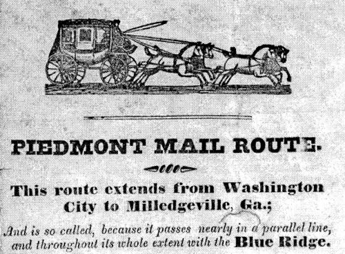 Piedmont Mail Route ad (partial)